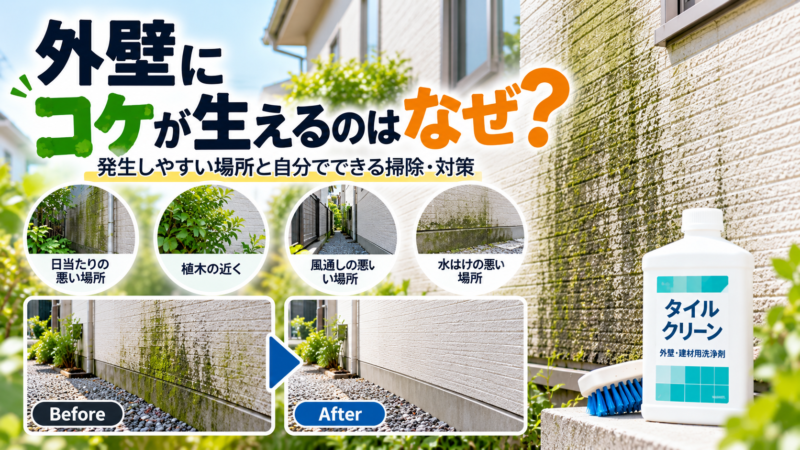 外壁にコケが生えるのはなぜ？発生しやすい場所と自分でできる掃除・対策
