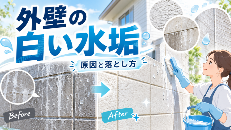 外壁の白い水垢はなぜできる？雨だれとの違いと落とし方を解説