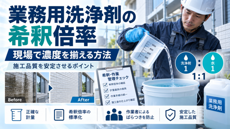 業務用洗浄剤の希釈倍率はどう管理する？現場で濃度を揃える方法と注意点