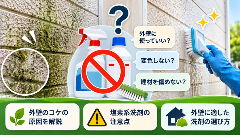 外壁のコケにカビ取り剤は使える？塩素系洗剤を使う前に知っておきたい注意点