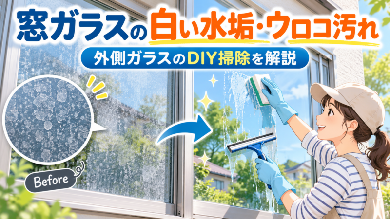 窓ガラスの白い水垢・ウロコ汚れを落とすには？外側ガラスのDIY掃除を解説