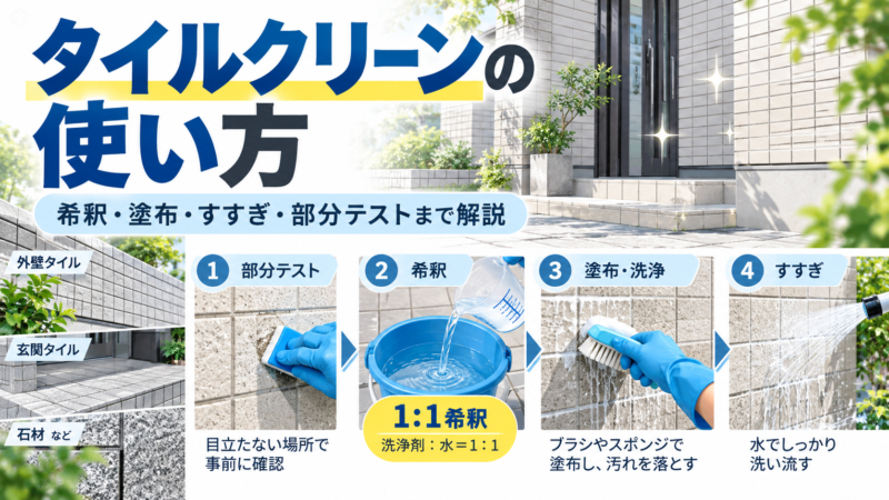 タイルクリーンの使い方｜希釈・塗布・すすぎ・部分テストまで解説